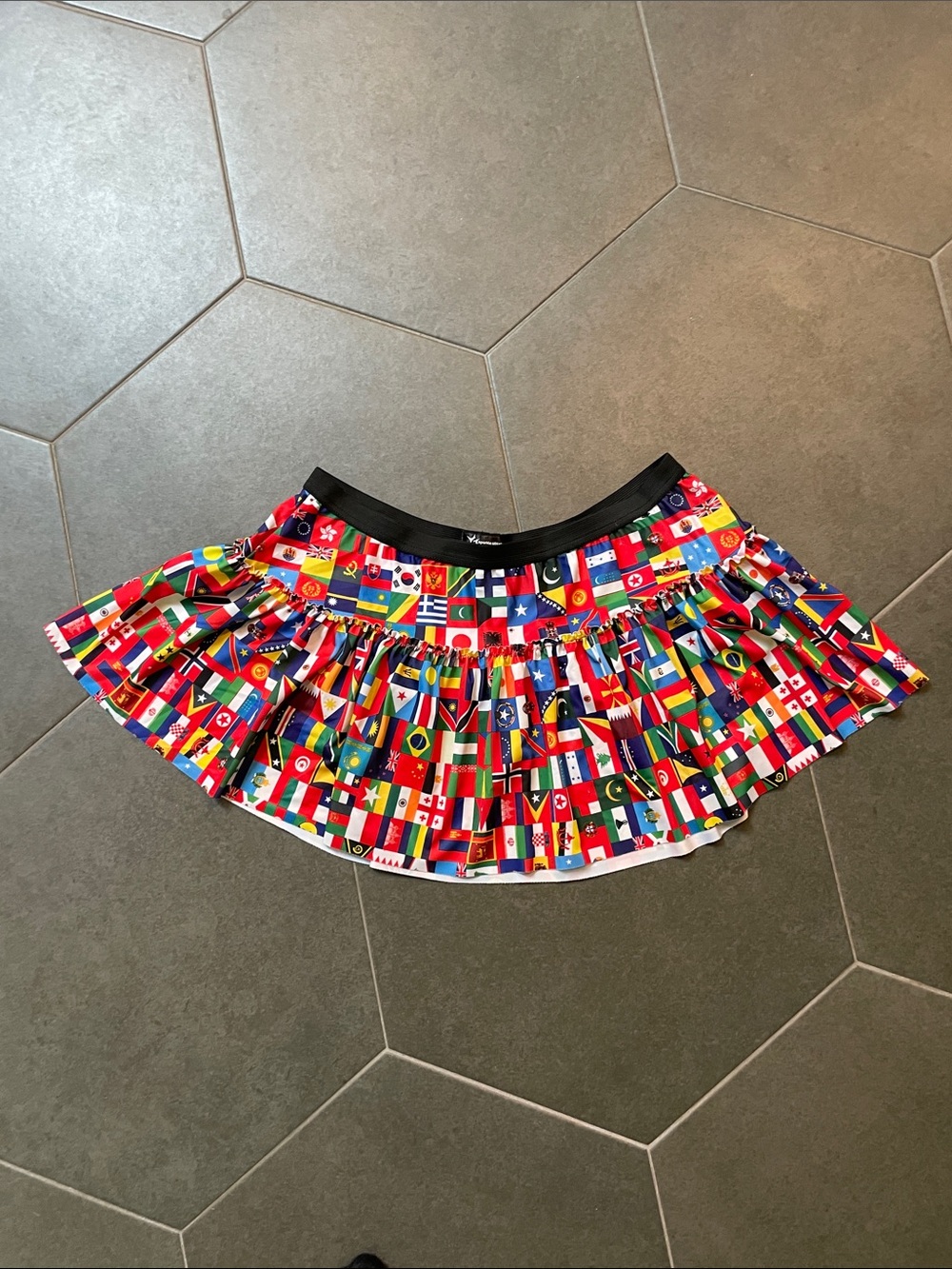 Sparkle Athletic International Flags Print Pleated Skirt L